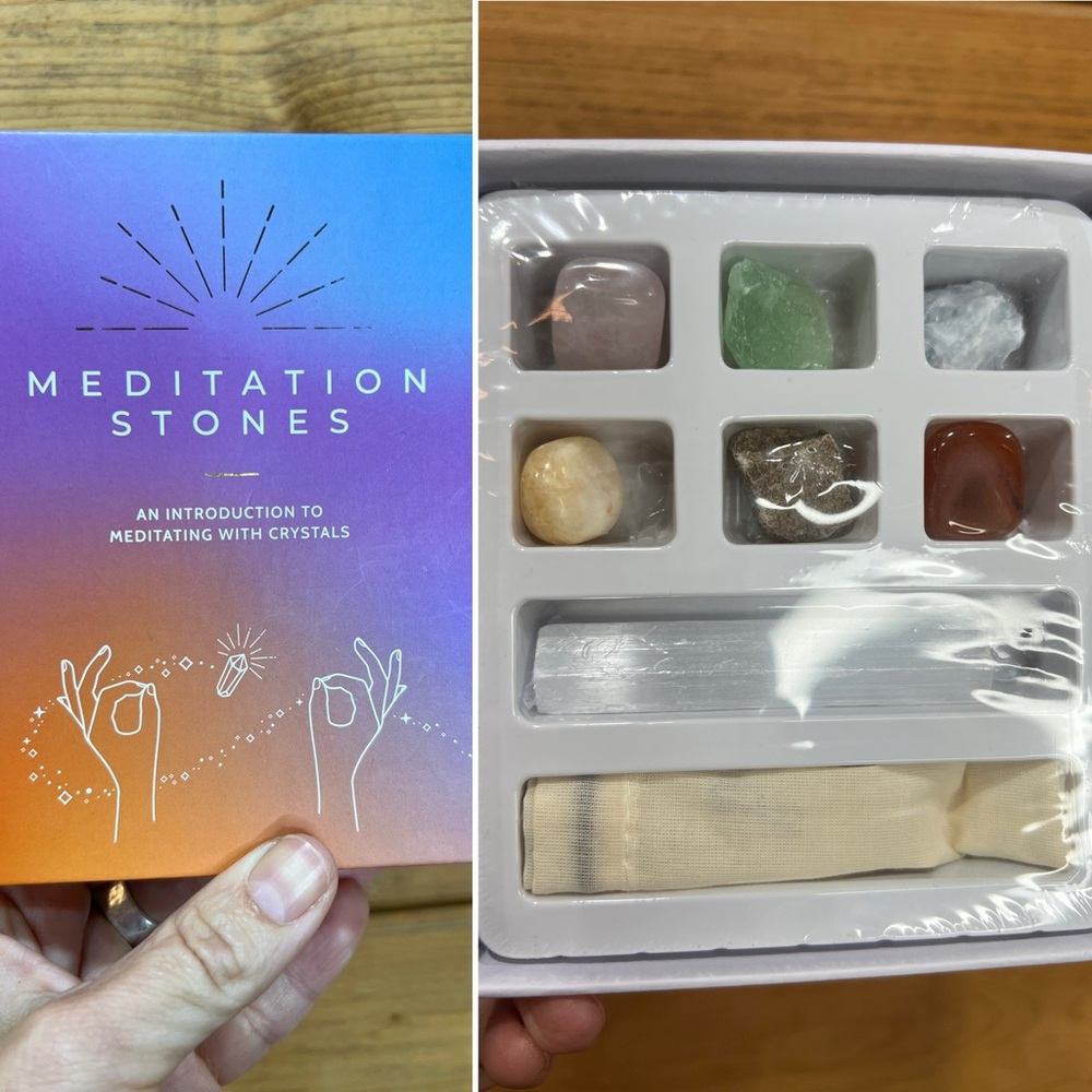 Meditation Stones Set Intro to Meditating Crystals Sealed In Box Brand New!